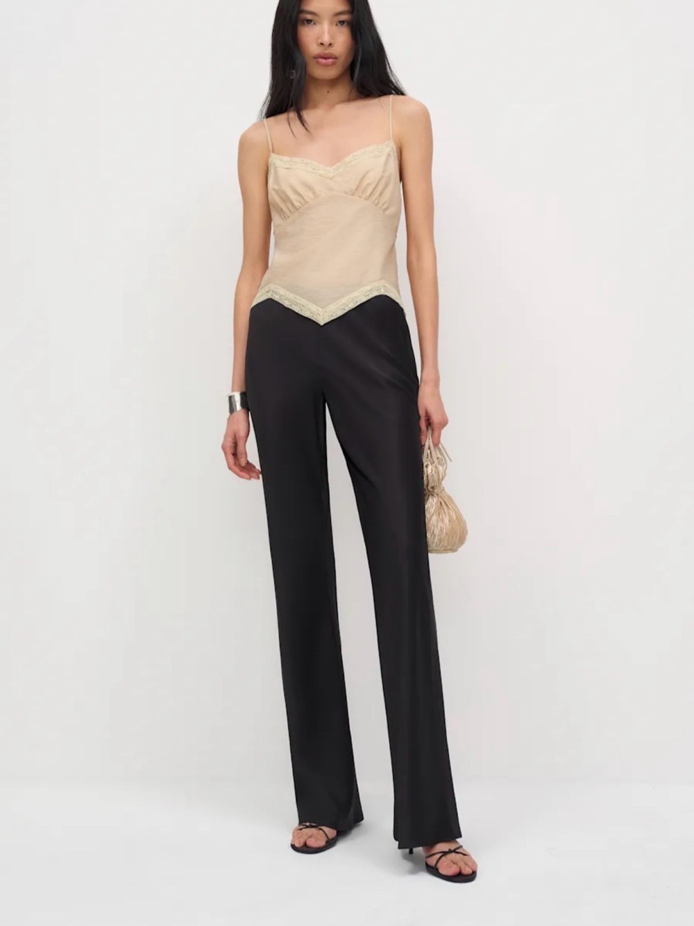 Reformation Black Gale Mid Rise Pant
